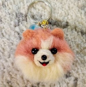 Handmade Puffy Pomeranian Keychain